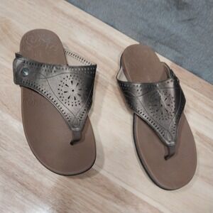 Rockport Womens Sandals Cobb Hill Laser Cut Thong 8.5W Bronze